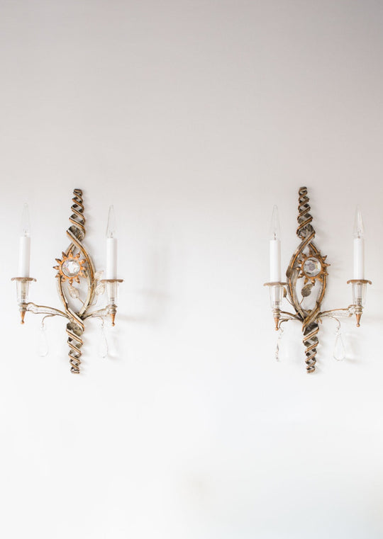 pareja apliques italianos banci vintage italian sconces wall lights