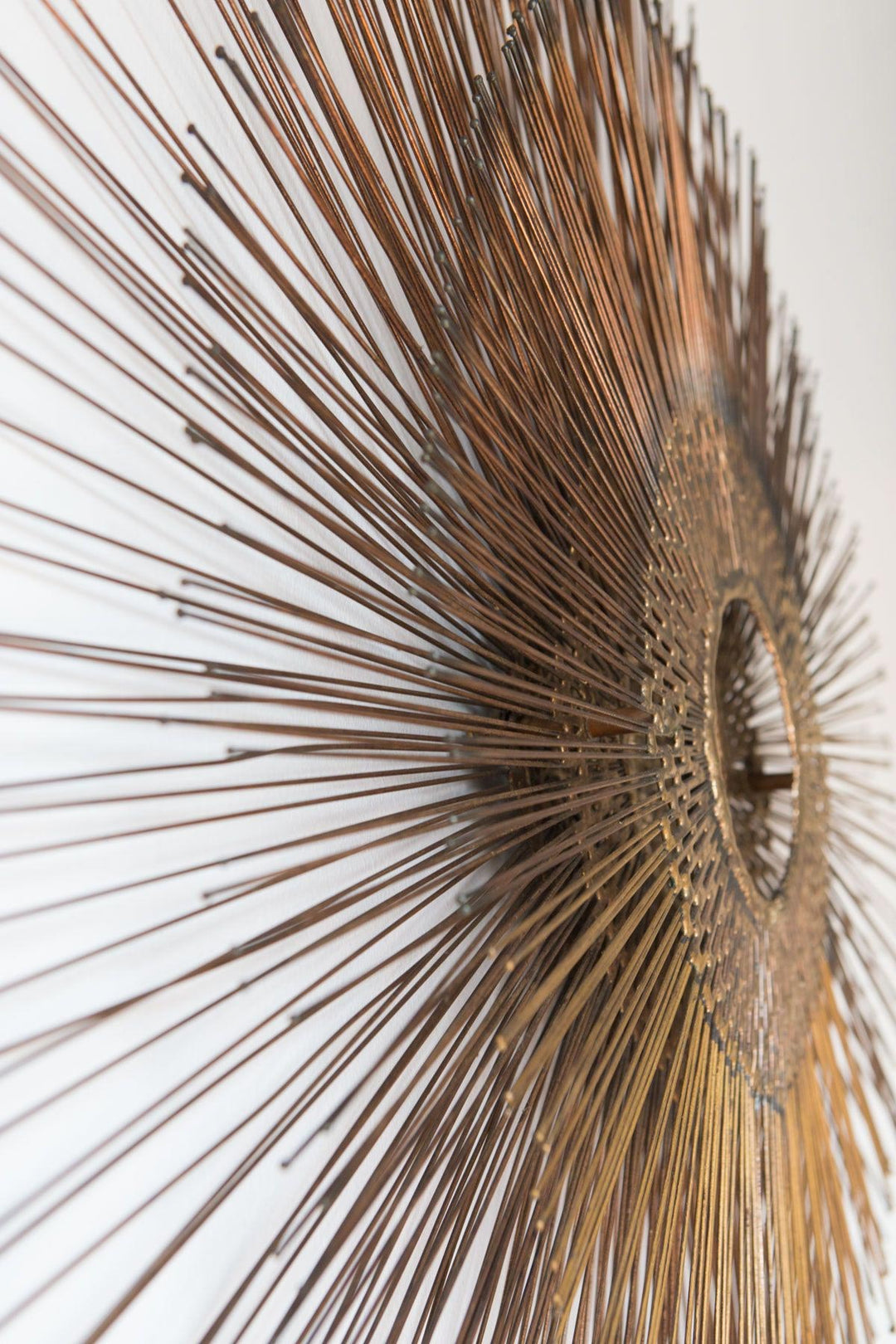 Gran escultura sol EEUU años 60/70 metal latón vintage sunburst starburst wall art sculpture