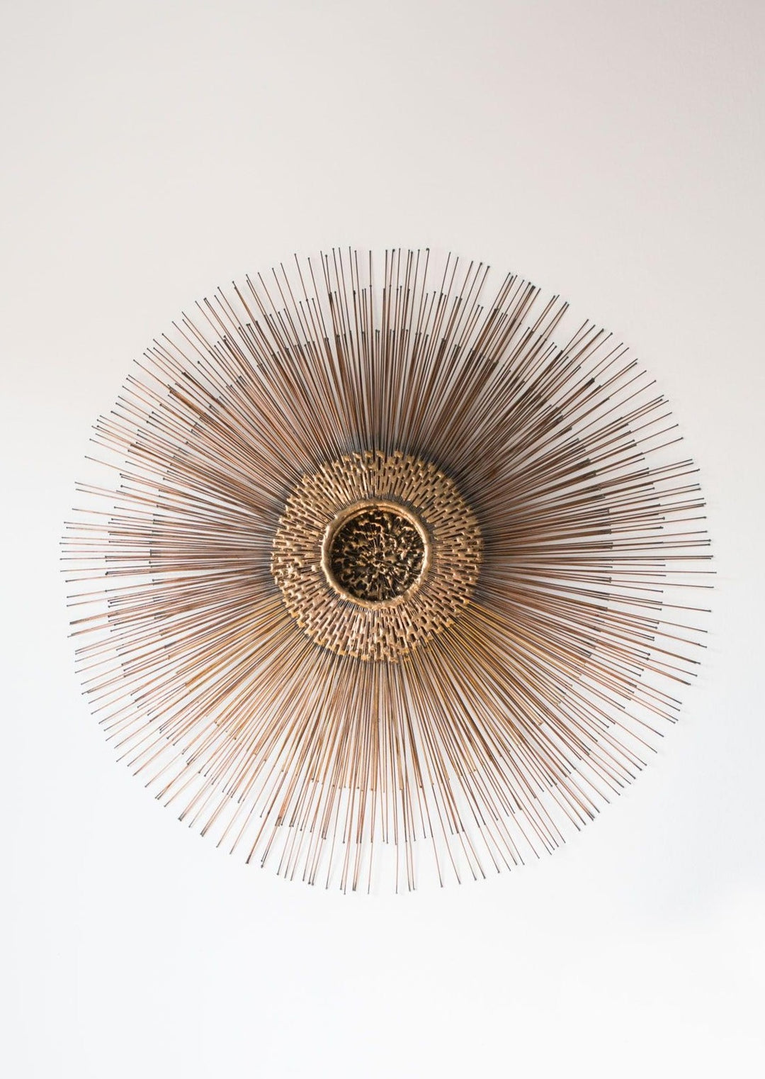 Gran escultura sol EEUU años 60/70 metal latón vintage sunburst starburst wall art sculpture