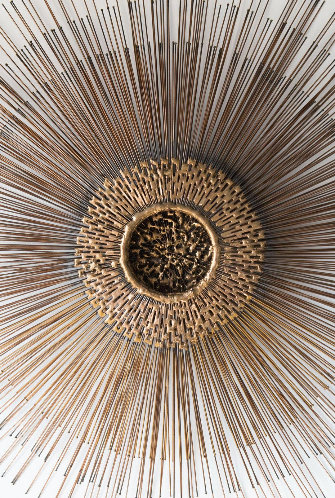 Gran escultura sol EEUU años 60/70 metal latón vintage sunburst starburst wall art sculpture