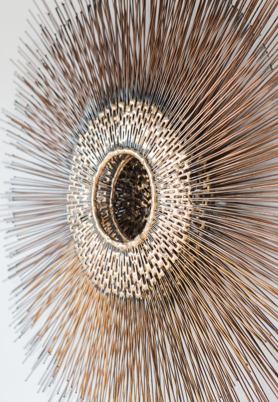 Gran escultura sol EEUU años 60/70 metal latón vintage sunburst starburst wall art sculpture