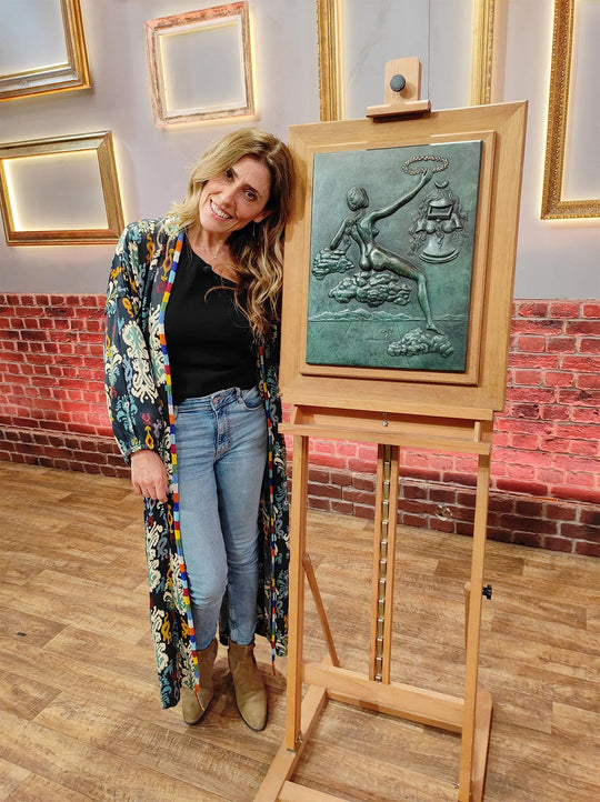 Bajo relieve escultura Salvador Dalí "Alegoría de la filosofía" bronce y madera sculpture allegory philosophy affaire conclue