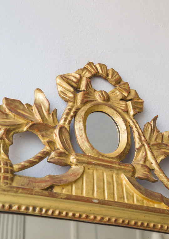 Espejo francés estilo Imperio dorado y verde s. XX antique french gilded mirror