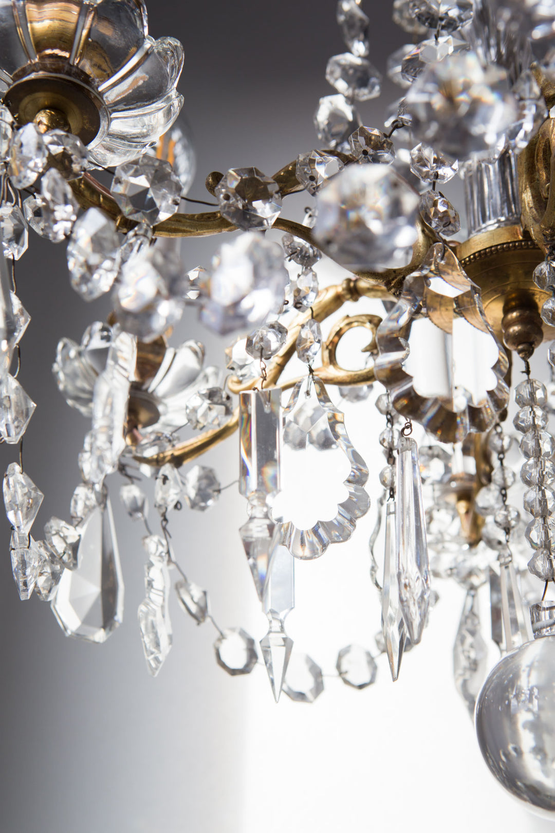 antigua lámpara de techo araña francesa con cristales antique vintage french chandelier lustre ancien