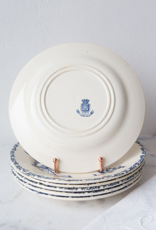 Antiguos platos llanos Cactus Gien terre de fer s. XIX (VENDIDOS)