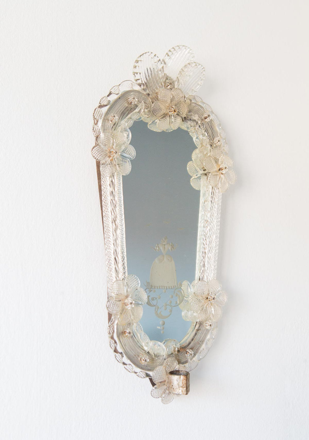 Pequeño espejo cristal Murano s. XIX (VENDIDO)