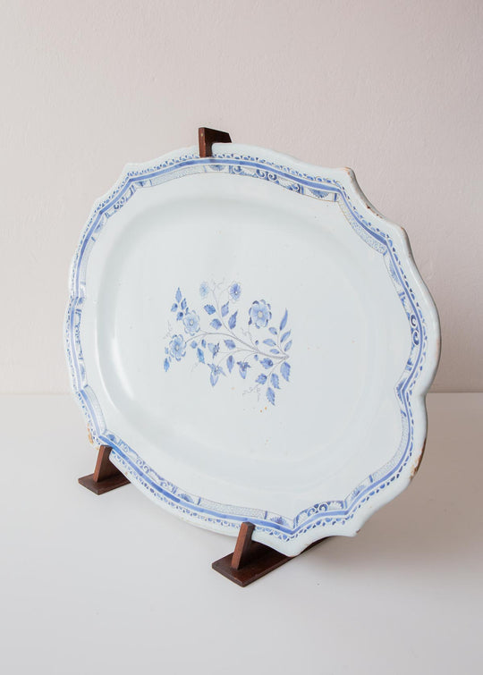 Antigua fuente francesa s. XVIII con expositor 18th century serving dish