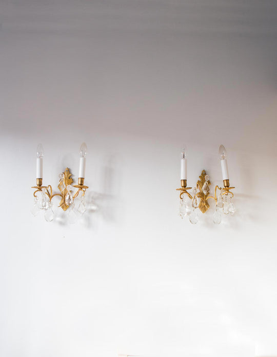 Pareja candelabros hierro franceses art nouveau aprox. 1900