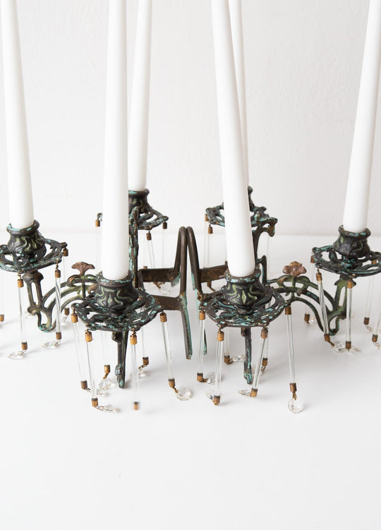 Pareja candelabros hierro franceses art nouveau aprox. 1900