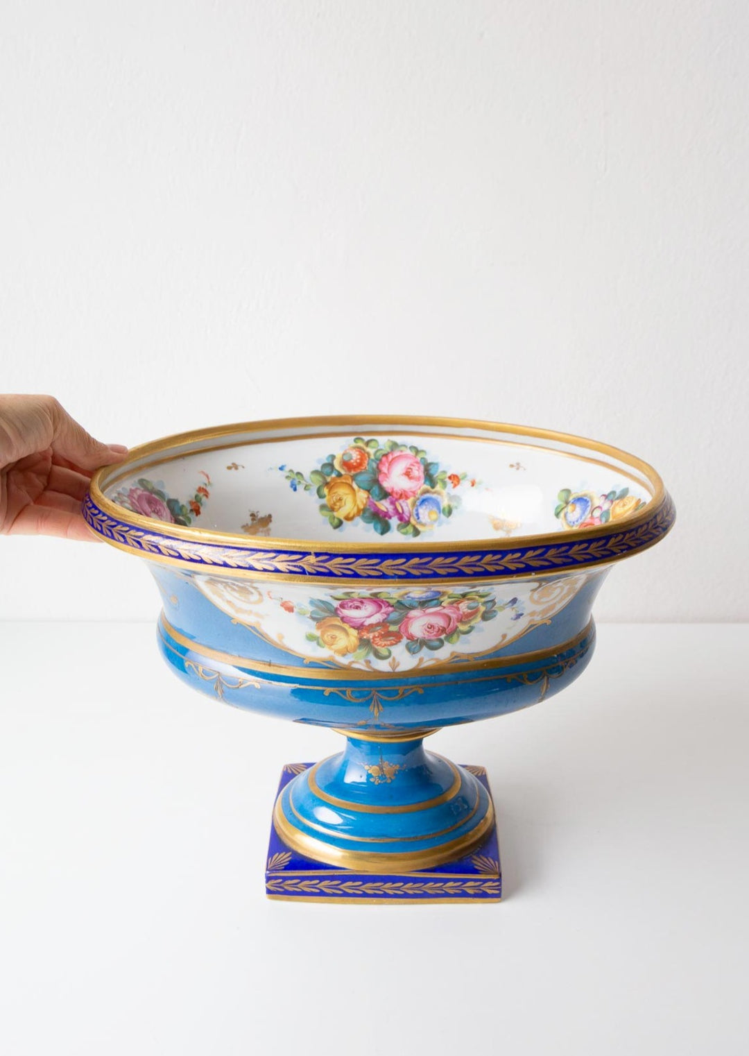 Gran copa francesa porcelana francesa estilo Sèvres grande coupe