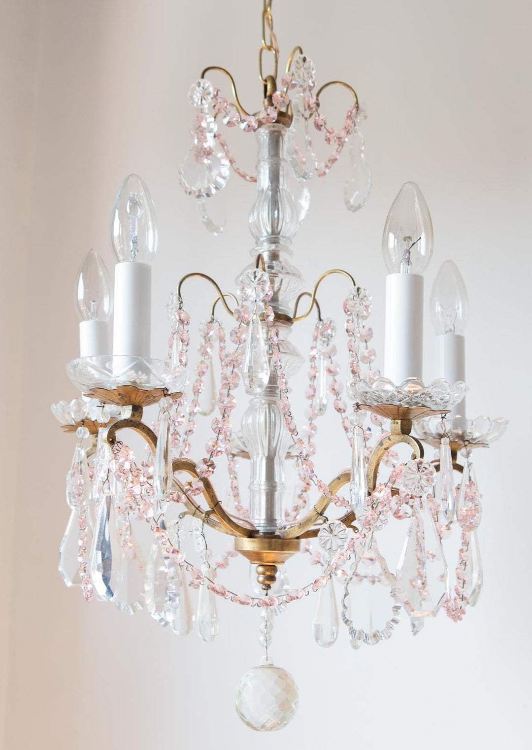 antigua lámpara de techo araña francesa con cristales antique vintage french chandelier lustre ancien