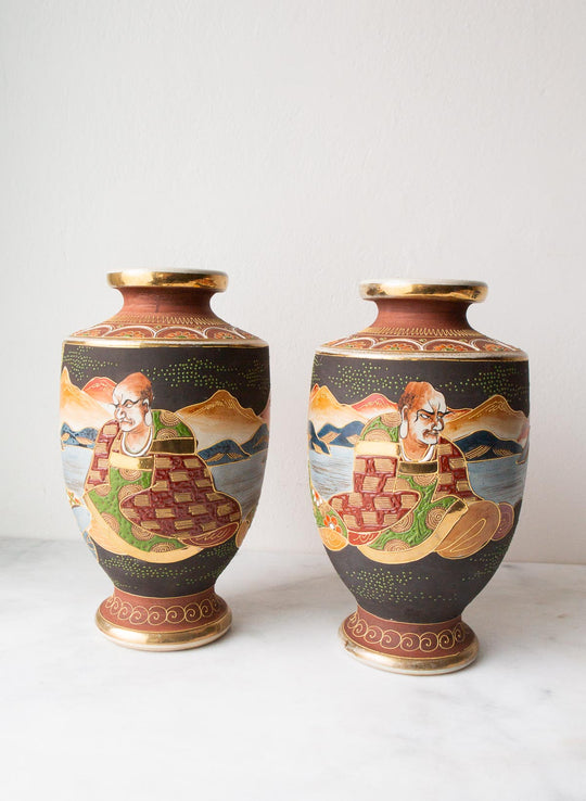 Pareja jarrones japoneses Satsuma (VENDIDOS)