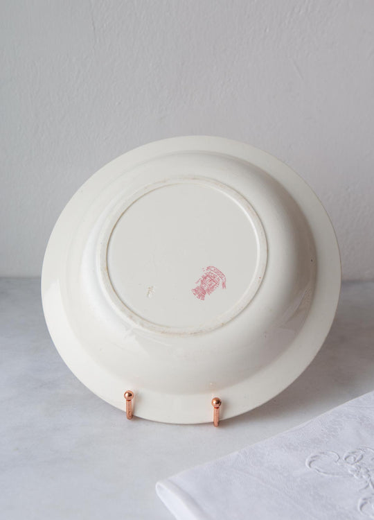 Antigua fuente Sarreguemines Gien terre de fer c. 1900 antique french serving dish