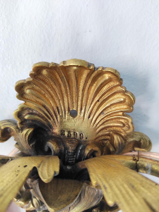 aplique bronce antiguo con cristales verdes