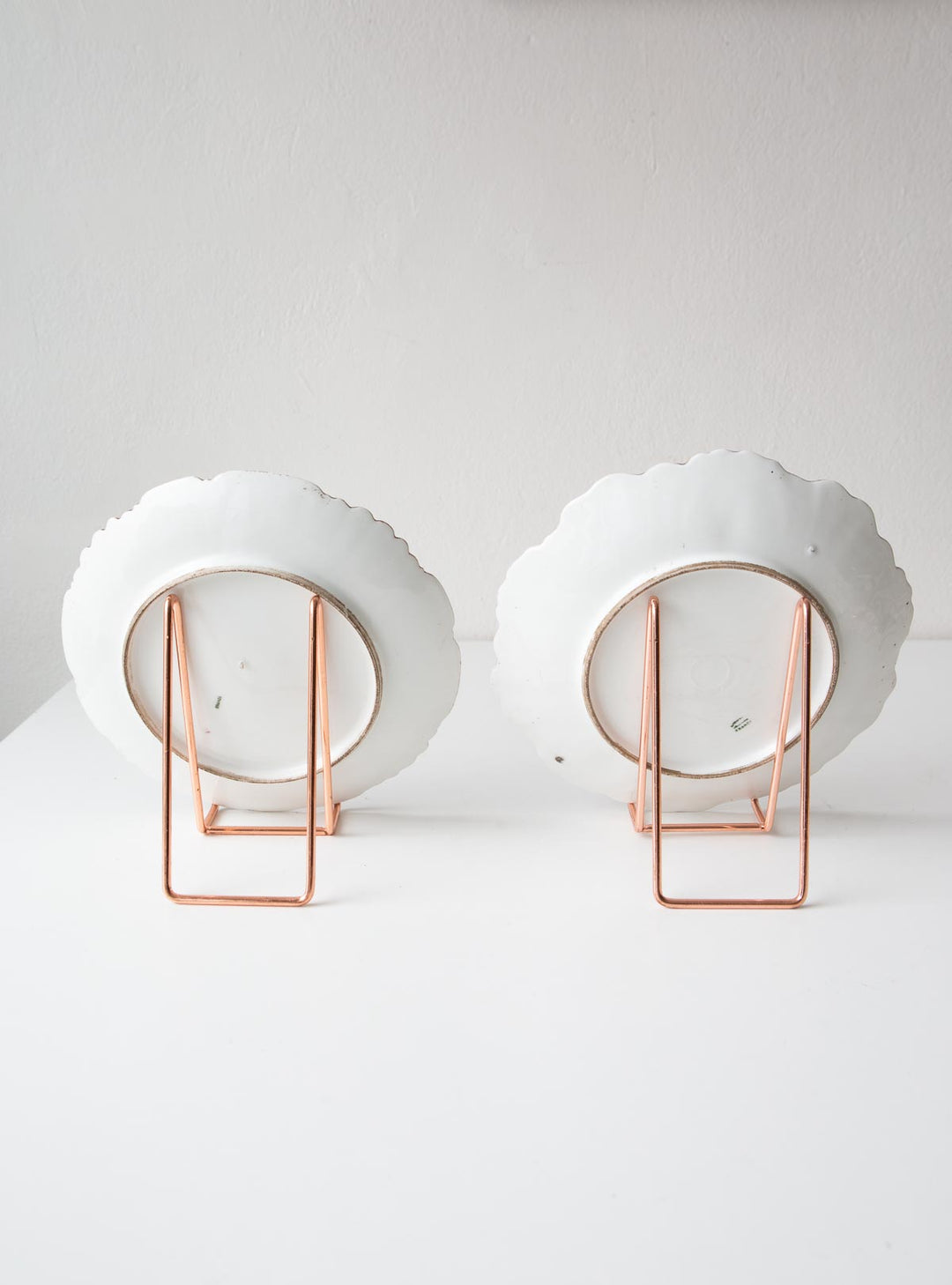 Pareja platos decorativos barcos porcelana Limoges (21 cm)