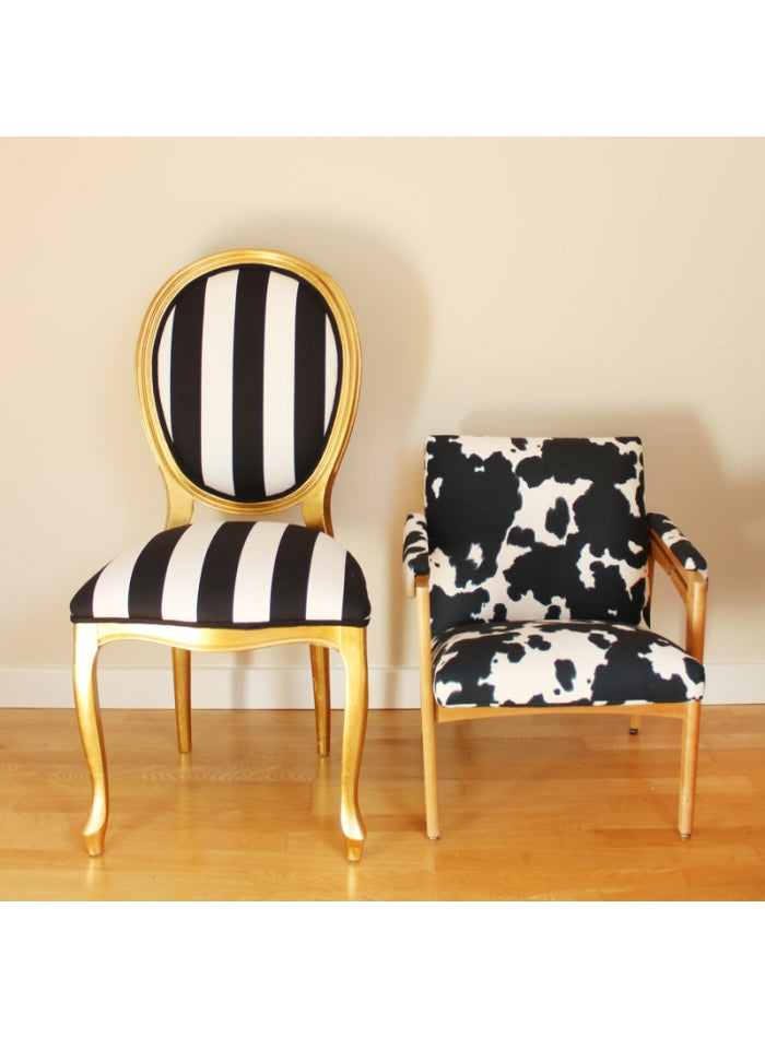 Silla infantil madera tapizado vaca años 50 (64 cm)