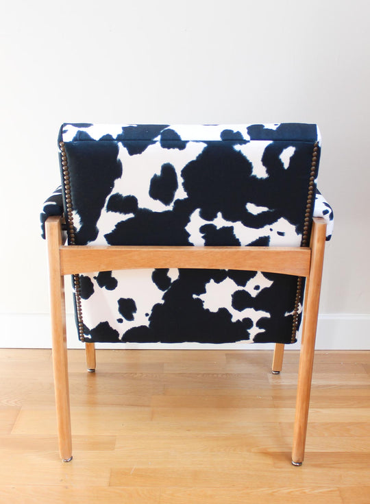 Silla infantil madera tapizado vaca años 50 (64 cm)