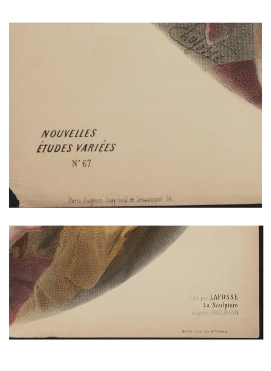 Cromolitografía La Escultura. Adolphe Lafosse. Francia 1856