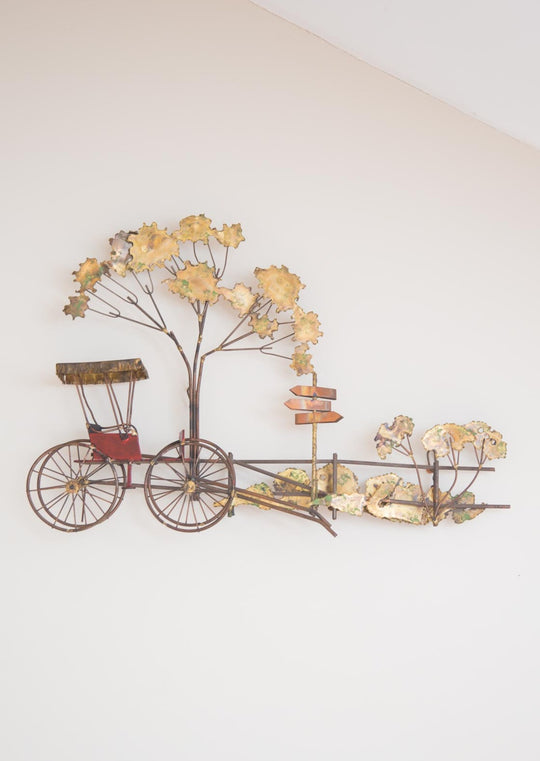 Escultura carroza Curtis Jeré firmada  metal vintage sculpture