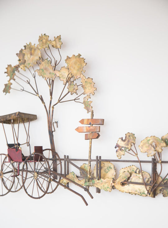 Escultura carroza Curtis Jeré firmada  metal vintage sculpture