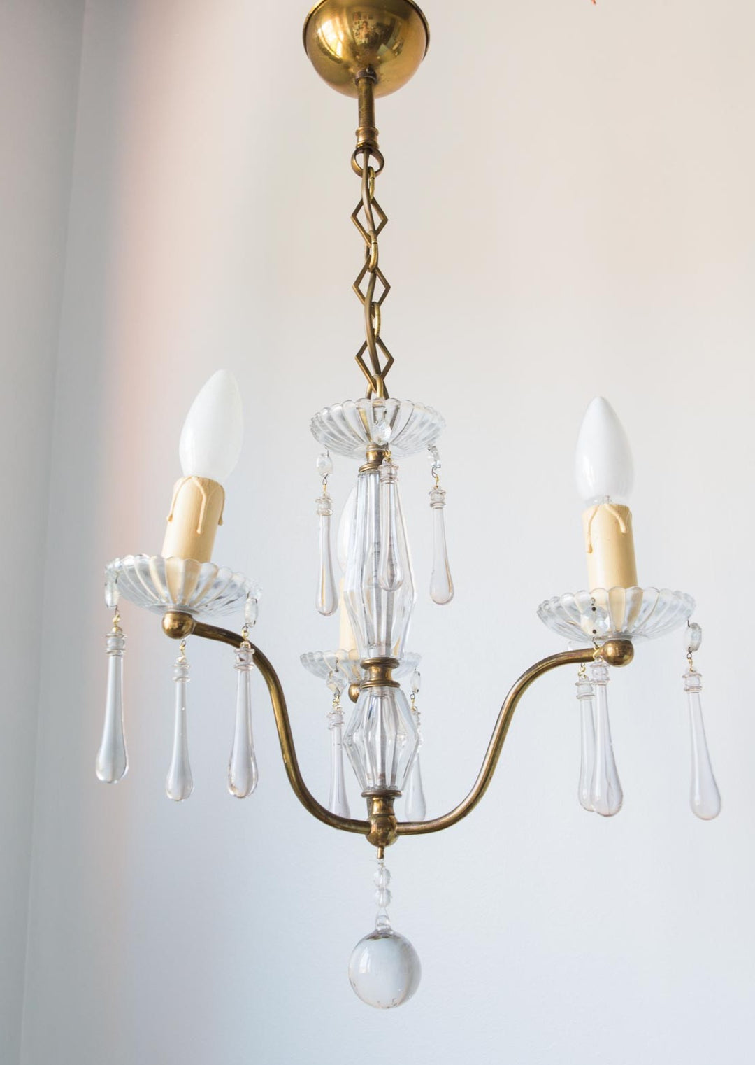 antigua lámpara de techo araña francesa con cristales antique vintage french chandelier lustre ancien