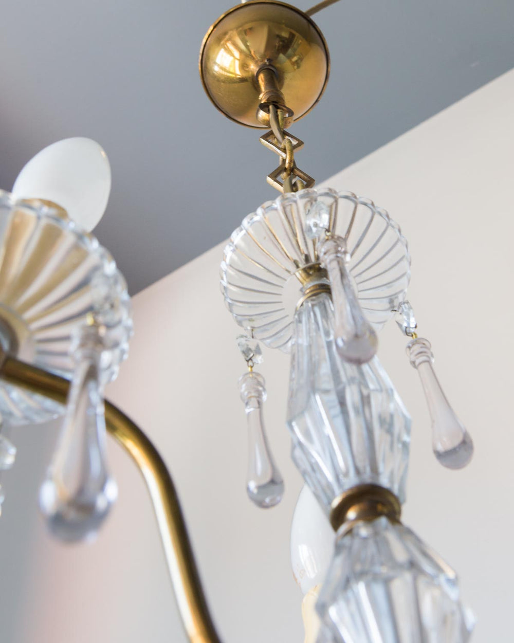 antigua lámpara de techo araña francesa con cristales antique vintage french chandelier lustre ancien