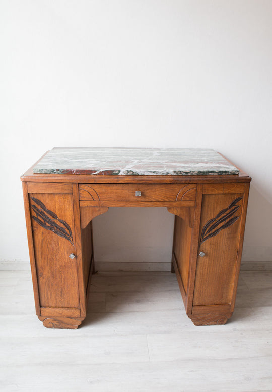Antiguo escritorio con espejo francés art decó años 30 (100 cm)