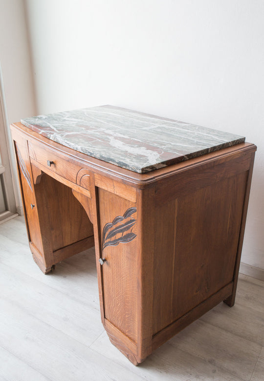 Antiguo escritorio con espejo francés art decó años 30 (100 cm)