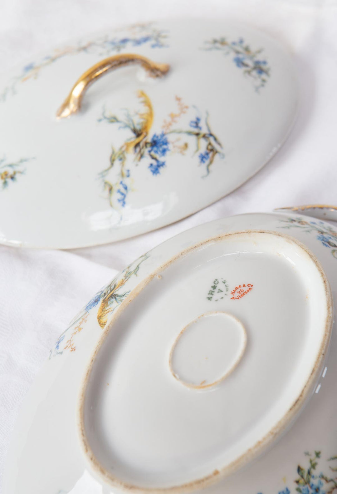 antigua sopera porcelana adolphe hache vierzon  antique french tureen