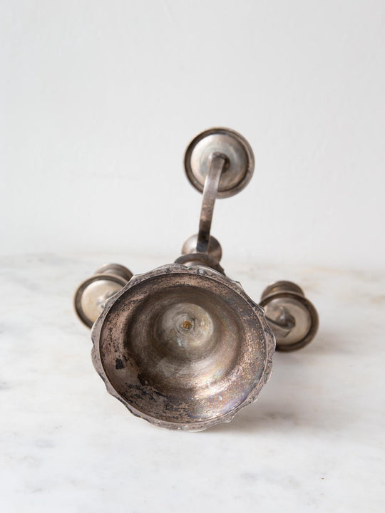 ntiguo candelabro francés bronce plateado antique french candelabre candleholder