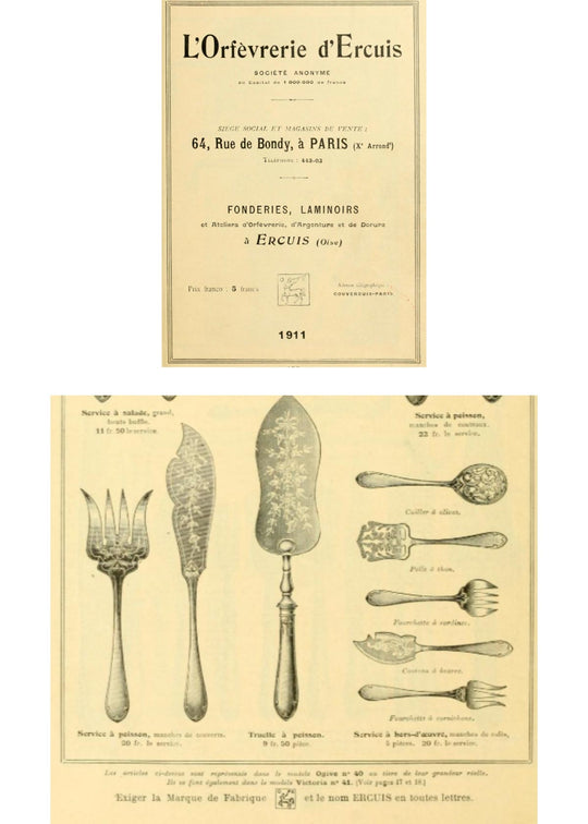 Conjuntos servicio PESCADO y APERITIVOS, franceses Belle Epoque c. 1910 (6 PIEZAS)