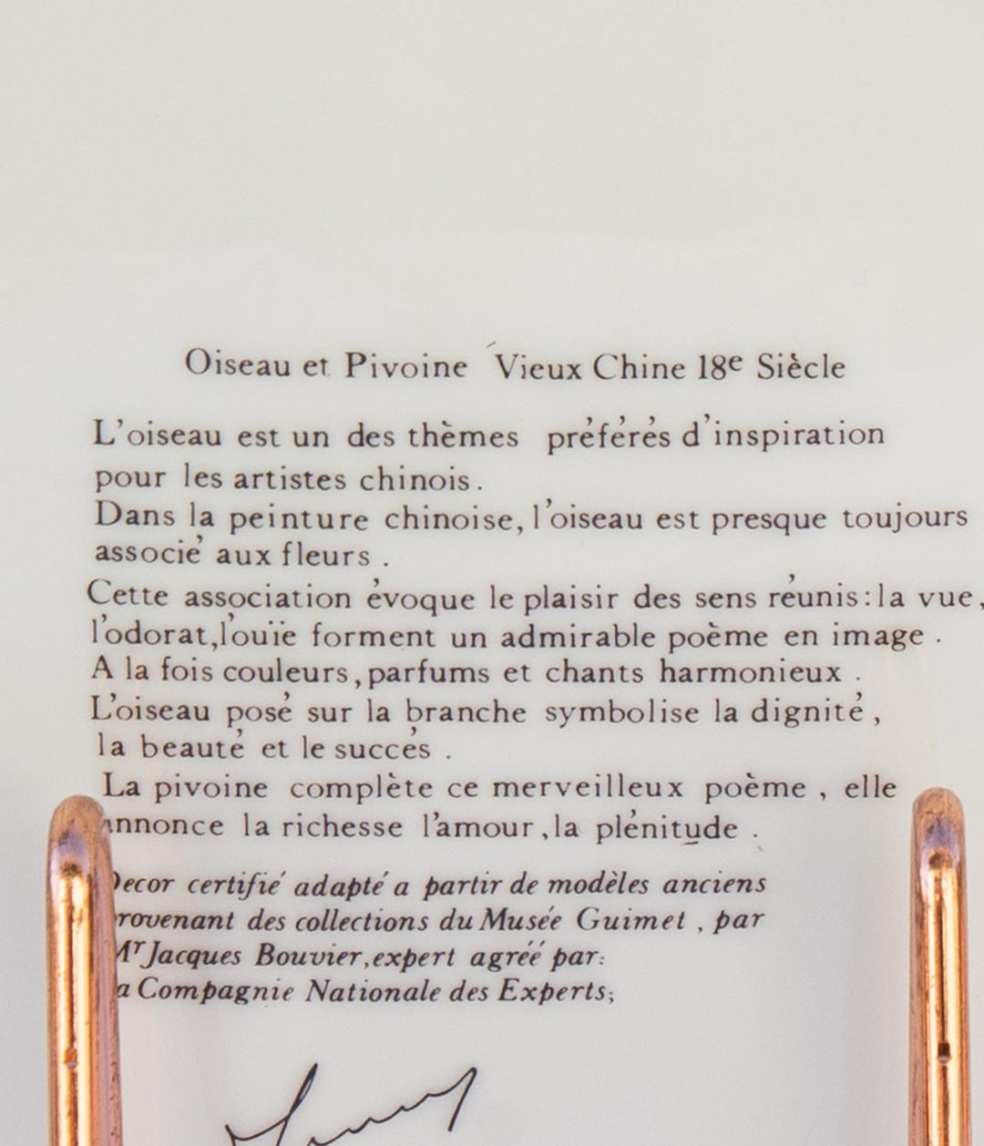 Fuente ovalada Limoges "Vieux Chine 18ème" pájaros y peonías (SIN ESTRENAR)