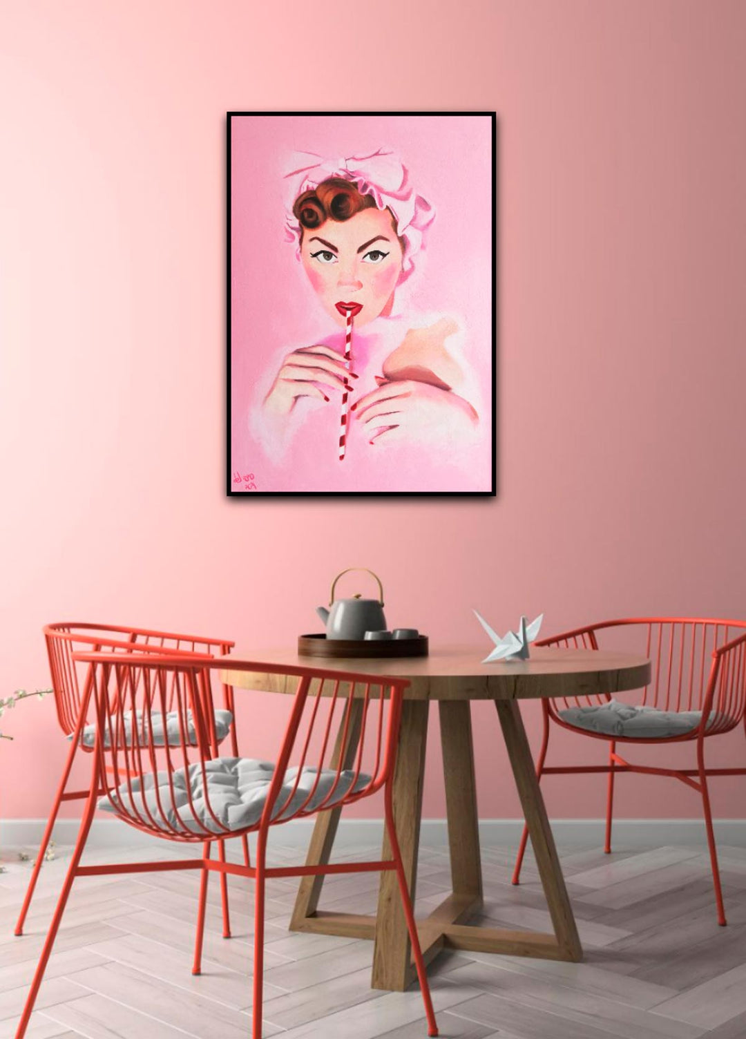 SMOOTHY * Batido de fresa. Retrato de María del Roxo (100*70 cm)