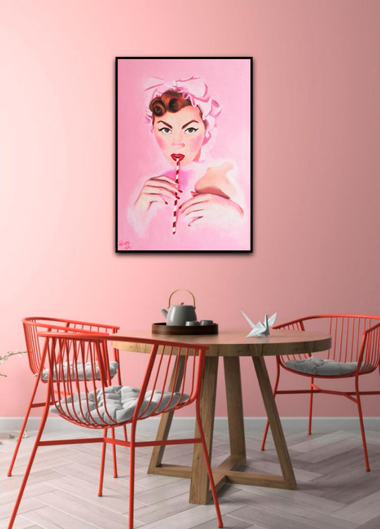 SMOOTHY * Batido de fresa. Retrato de María del Roxo (100*70 cm)