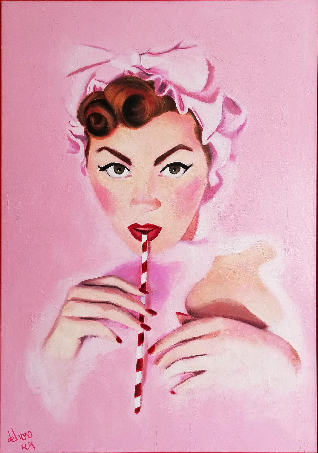 SMOOTHY * Batido de fresa. Retrato de María del Roxo (100*70 cm)