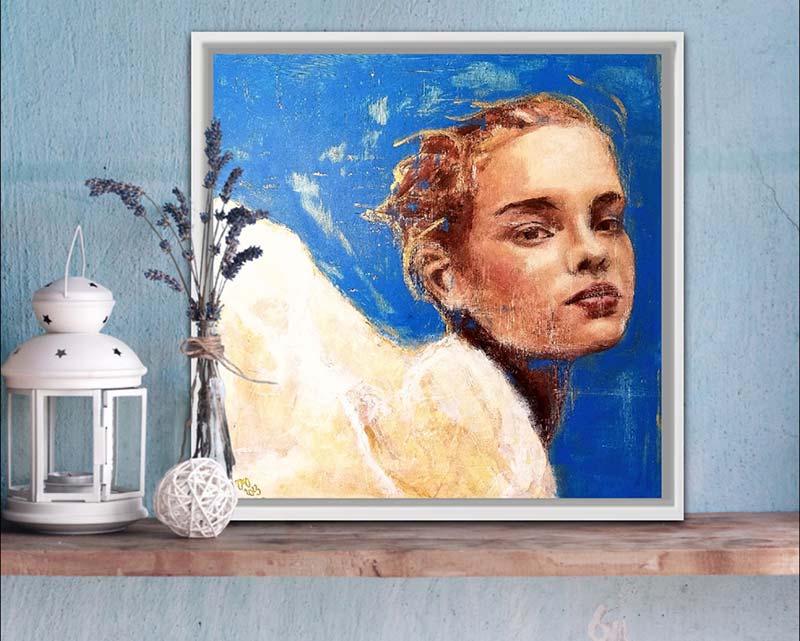ANGEL. Retrato de María del Roxo (50*50 cm)