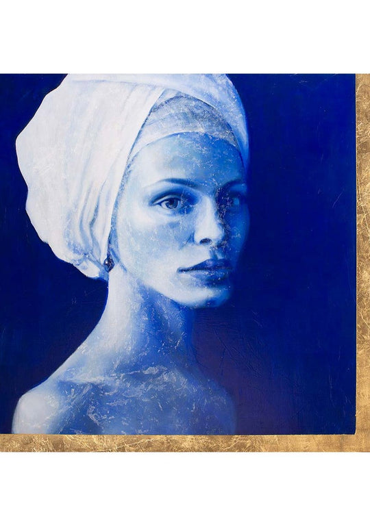TURBANTE BLANCO. Retrato de María del Roxo (80*80 cm)