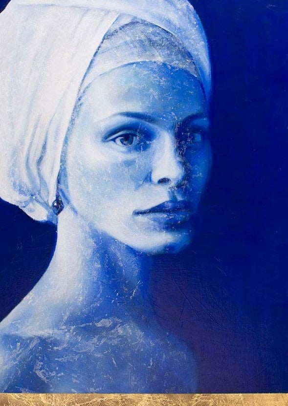TURBANTE BLANCO. Retrato de María del Roxo (80*80 cm)