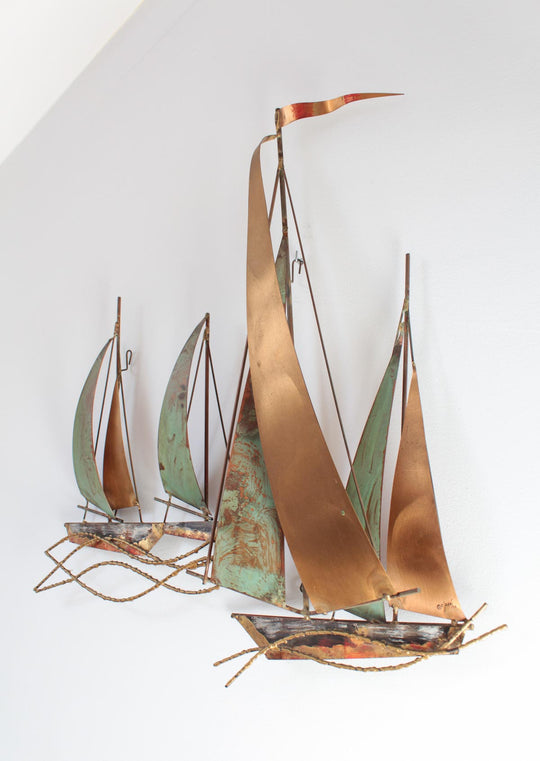 Escultura veleros firmada años 70 Curtis Jeré (VENDIDA)