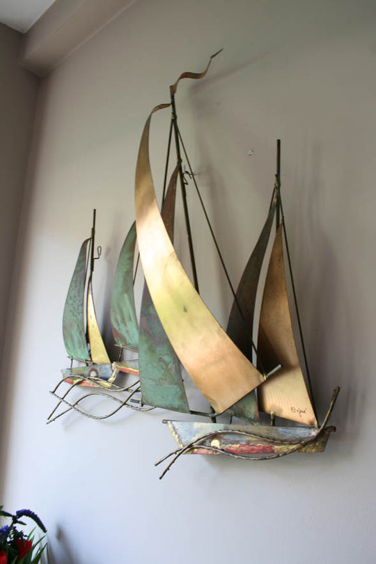 Escultura veleros firmada años 70 Curtis Jeré (VENDIDA)