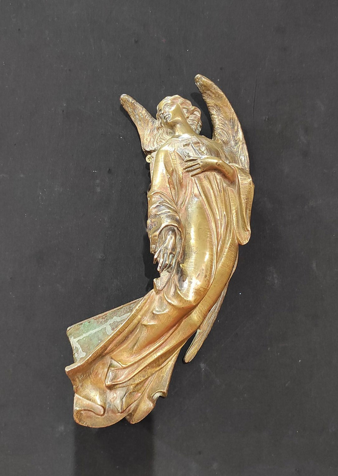 Antigua escultura bronce ángel protector (VENDIDA)