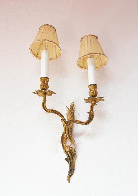 pareja apliques rocalla luis xv bronce pair of rocaille wall lights