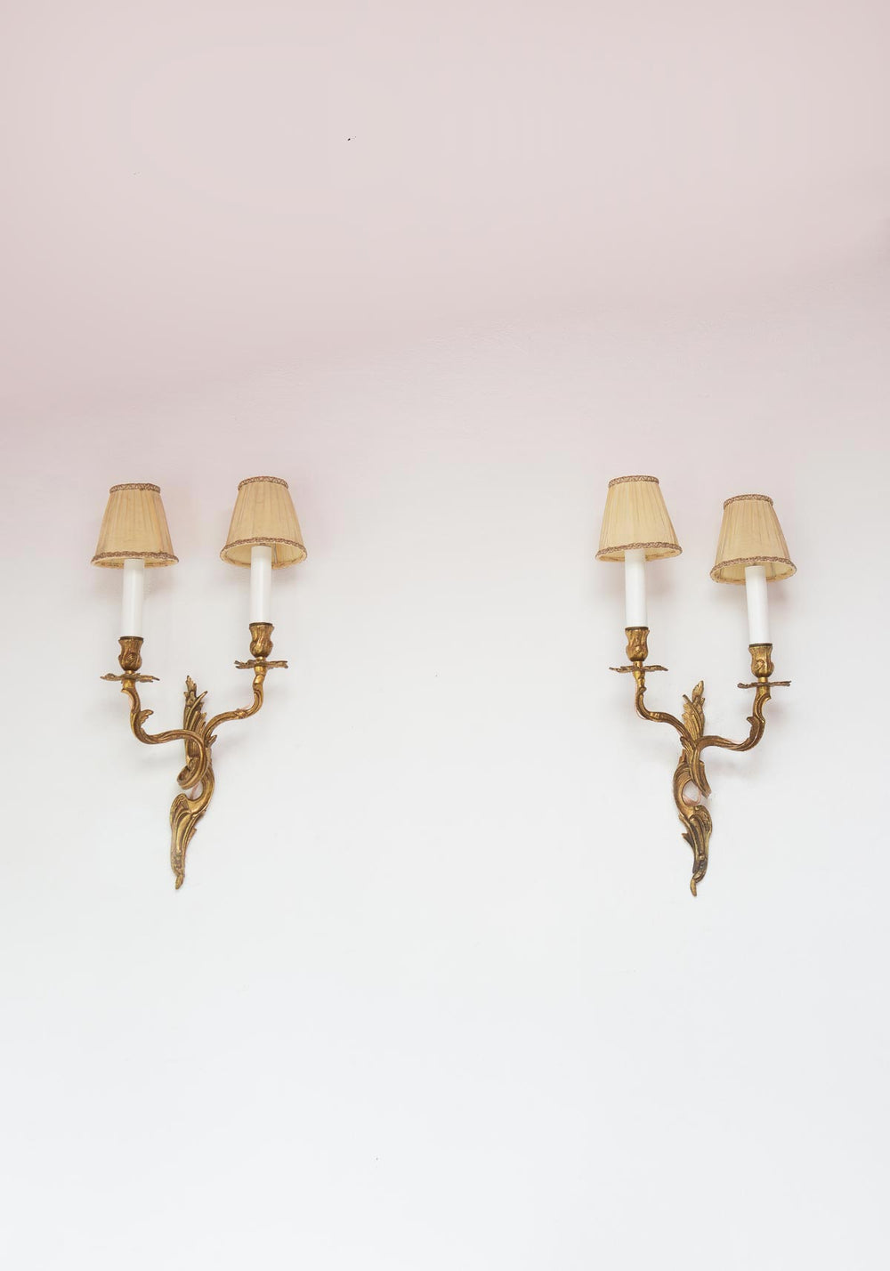 pareja apliques rocalla luis xv bronce pair of rocaille wall lights