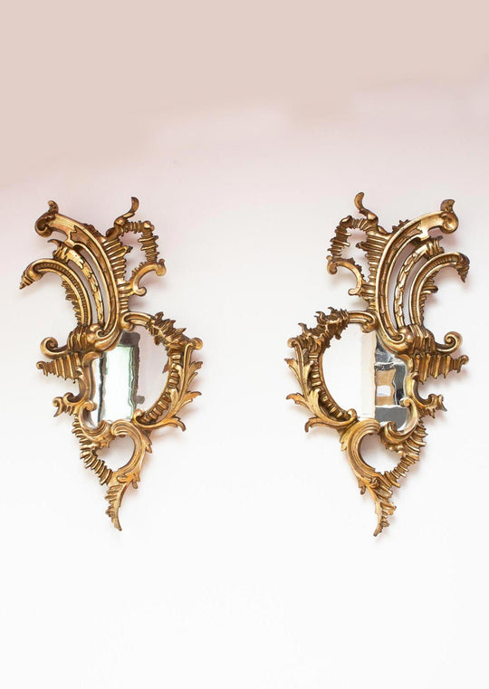 Pareja antiguos espejos dorados cornucopia antique french gilded mirrors