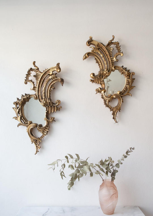 Pareja antiguos espejos dorados cornucopia antique french gilded mirrors