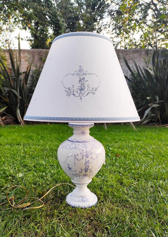 Gran lámpara mesa cerámica + pantalla MOUSTIERS (50 cm)