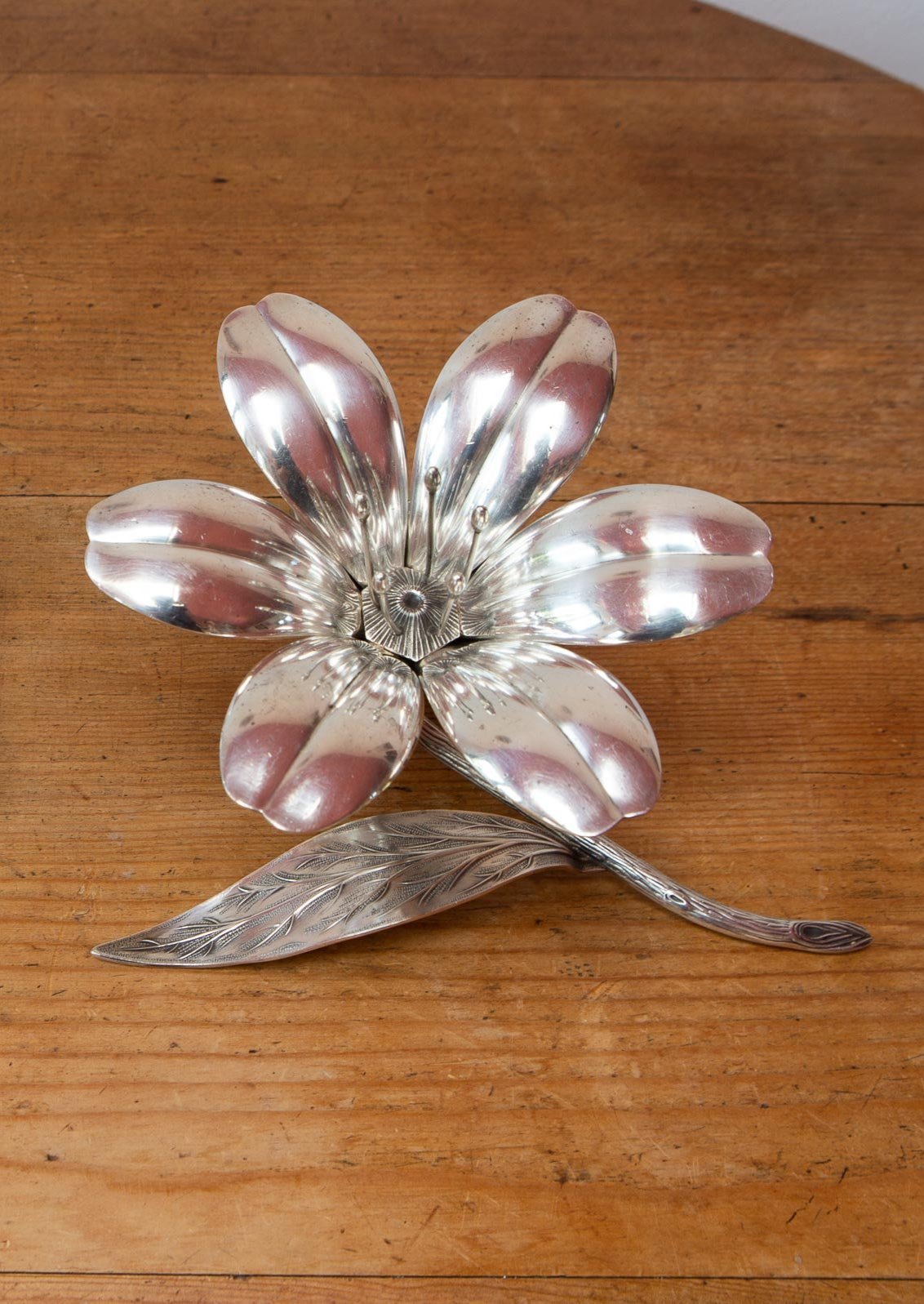 Cenicero flor metal vintage años 60 cendrier fleur