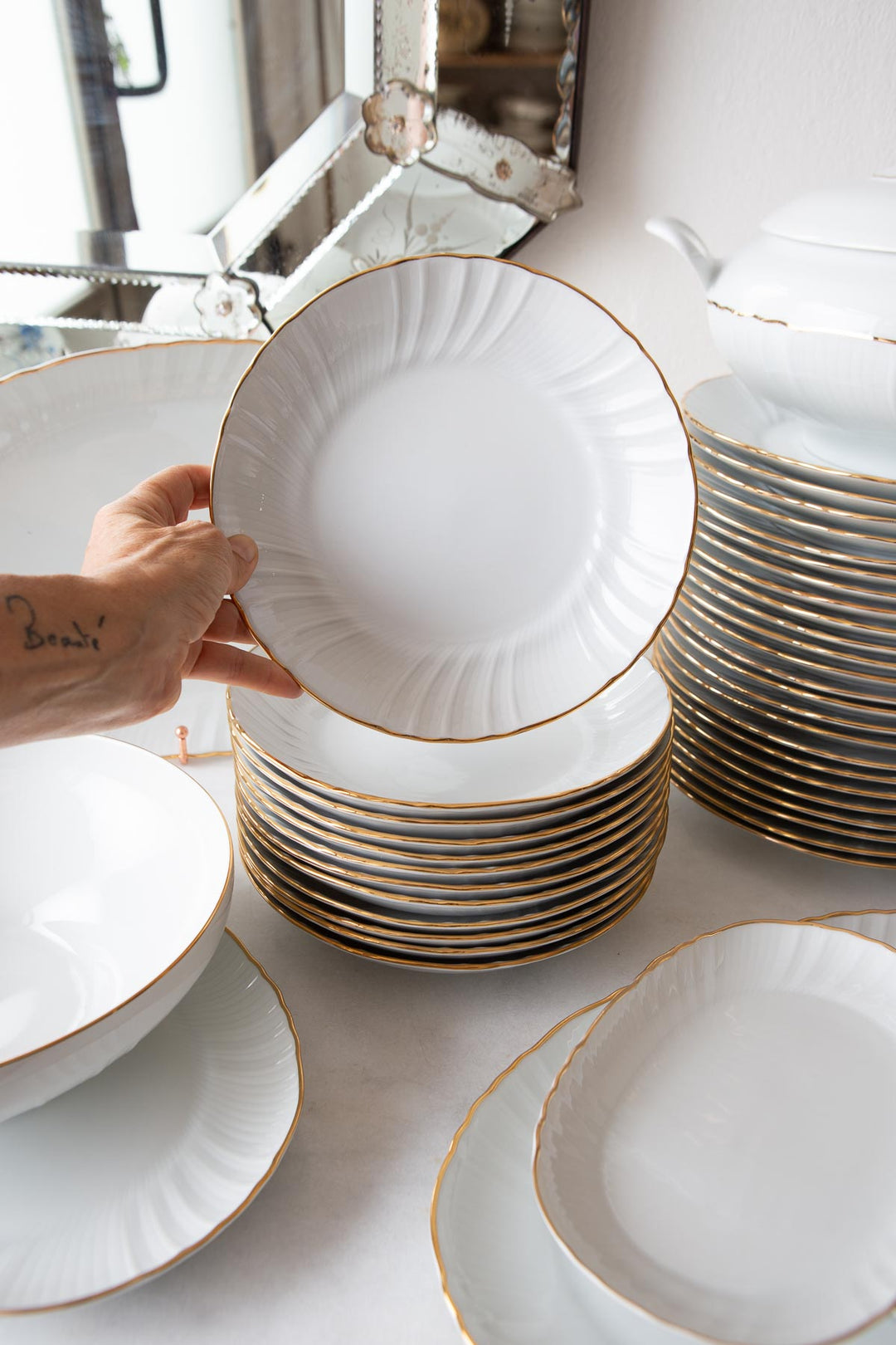 Vajilla Porcelana Blanca Vajilla Blanca Ceramica Conjunto Vajilla