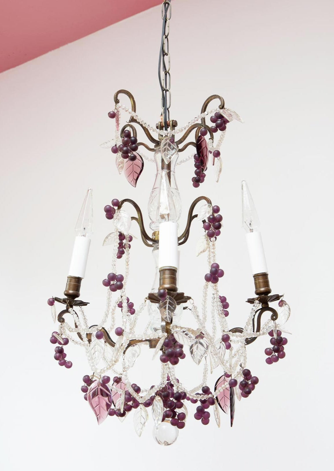 lámpara techo antigua araña francesa cristales gotas antique french chandelier with murano glass drop lustre ancien  vintageandchic