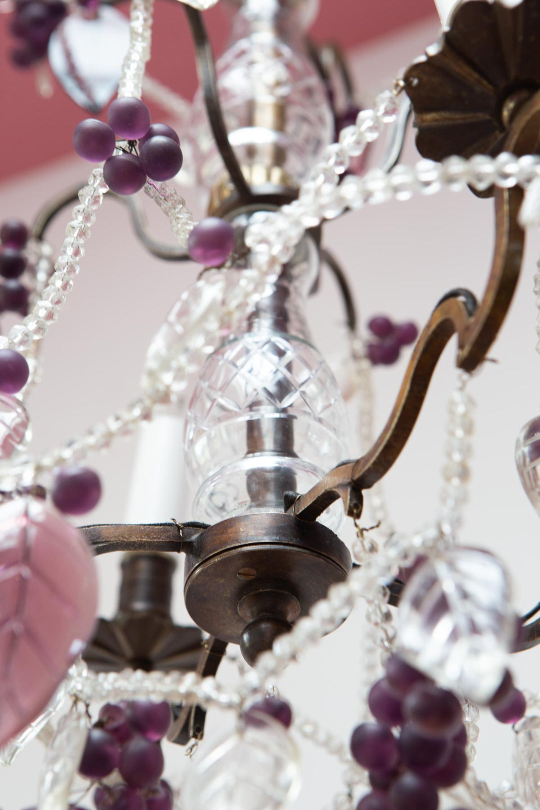 lámpara techo antigua araña francesa cristales gotas antique french chandelier with murano glass drop lustre ancien  vintageandchic